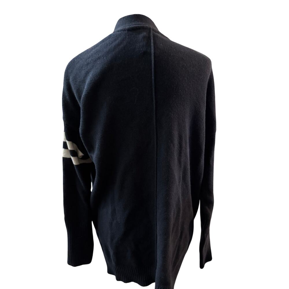 Not Monday Sacha Boyfriend Varsity Cardigan Sweater, Navy, Women's XL - Picture 4 of 6